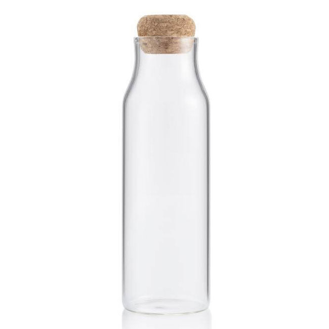 Borosilicate Glass Bottle with Cork Lid (1000ml)
