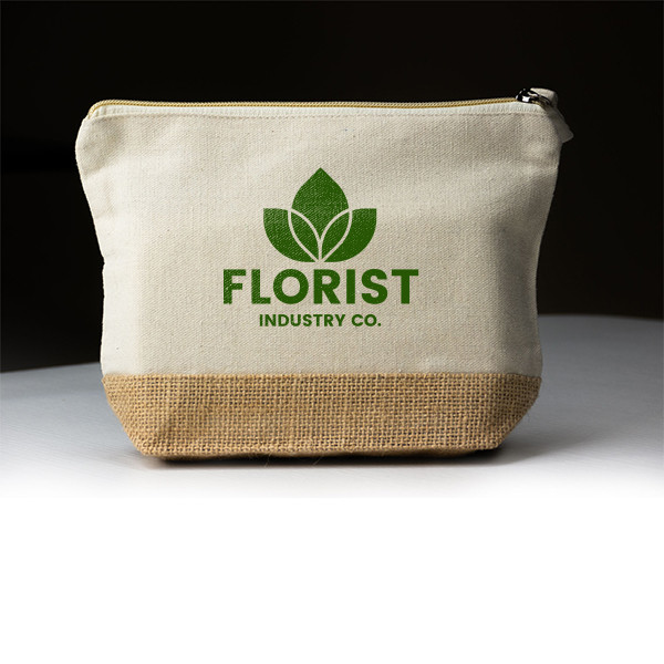 Canvas + Jute Pouch With Zipper