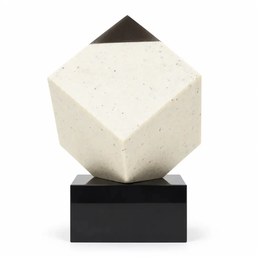 Diamond Corner Crystal Award with Black Base