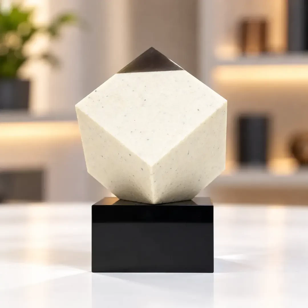 Diamond Corner Crystal Award with Black Base