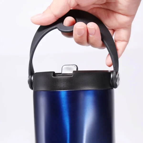 EXPLORER Powder Coating – Versatile 900ml Recycled Stainless Steel Mug with Straw
