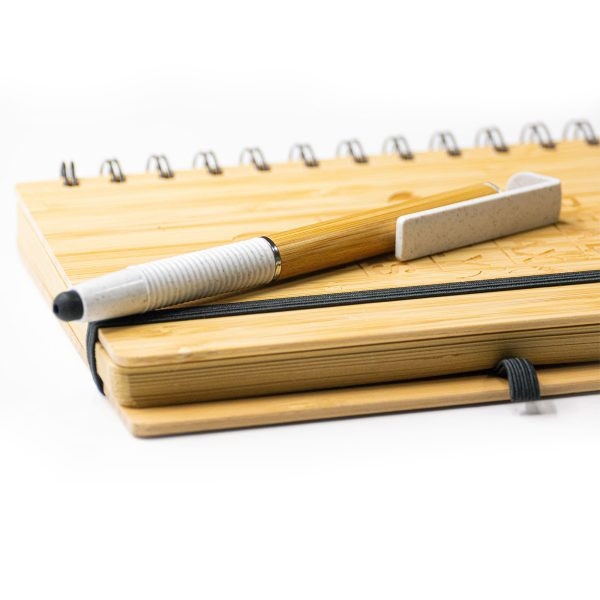 Eco-Friendly Bamboo/Wheat Straw Pen with Stylus & Mobile Holder
