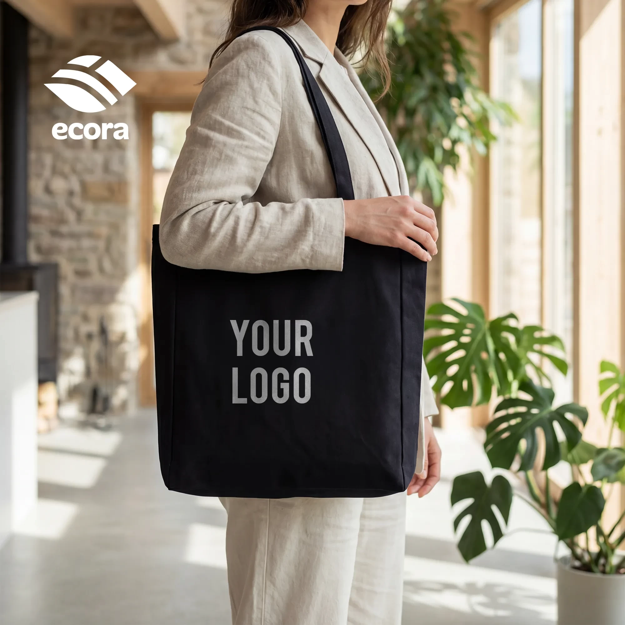 Ecora Premium Canvas Shopping Bag with 8 cm Gusset — 230 GSM