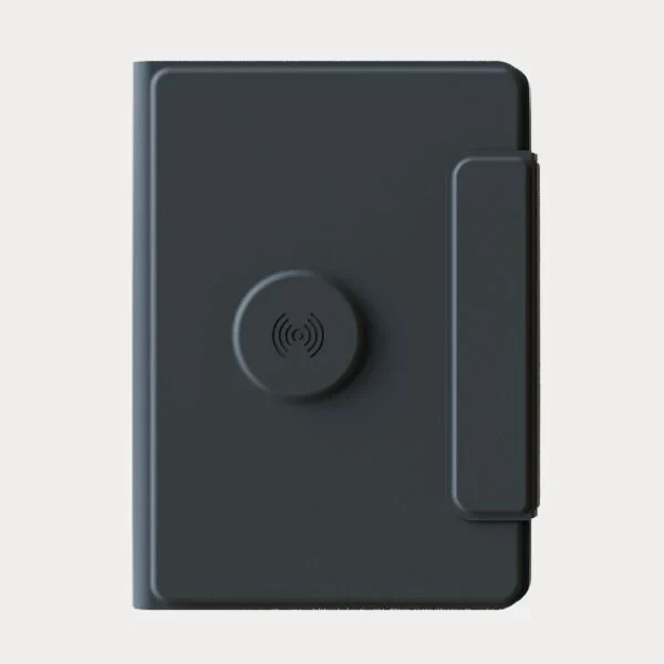 FLAPNOTE POWER – Elegant PU Notebook with 64 Sheets & Built-In 5000mAh Wireless Charging Power Bank for On-the-Go Productivity