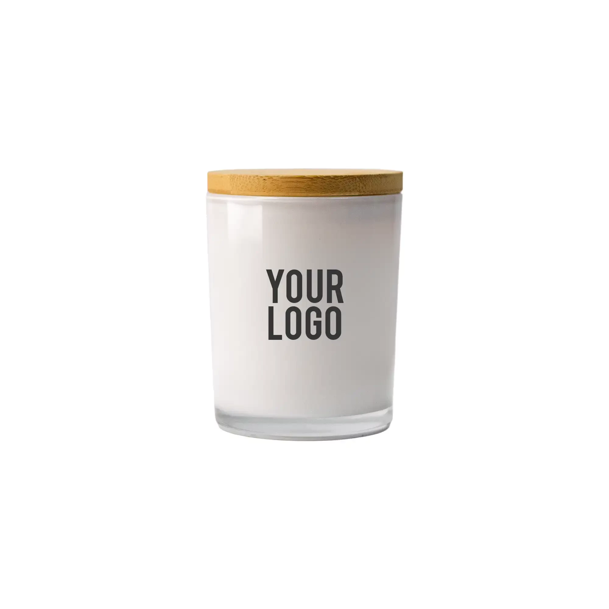 Frosted Glass Scented Candle with Bamboo Lid