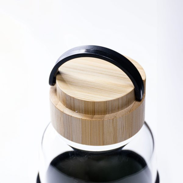 Glass Bottle with Jute Sleeve and Bamboo Lid