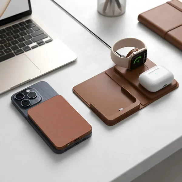 MODULAR | All-in-One Foldable MagSafe Charging Station with Detachable 5000mAh Power Bank