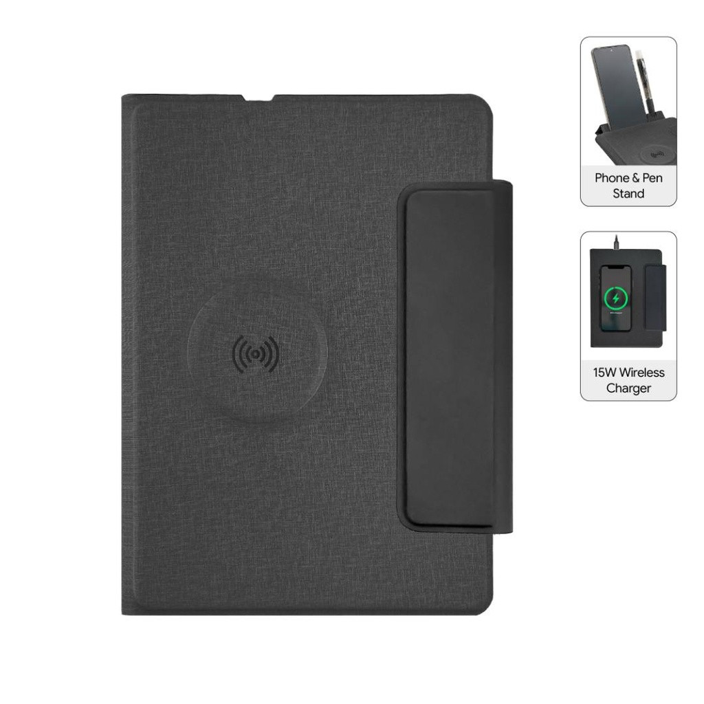 MagFolio - Santhome A5 PU Portfolio with 15W MagSafe Wireless Charger