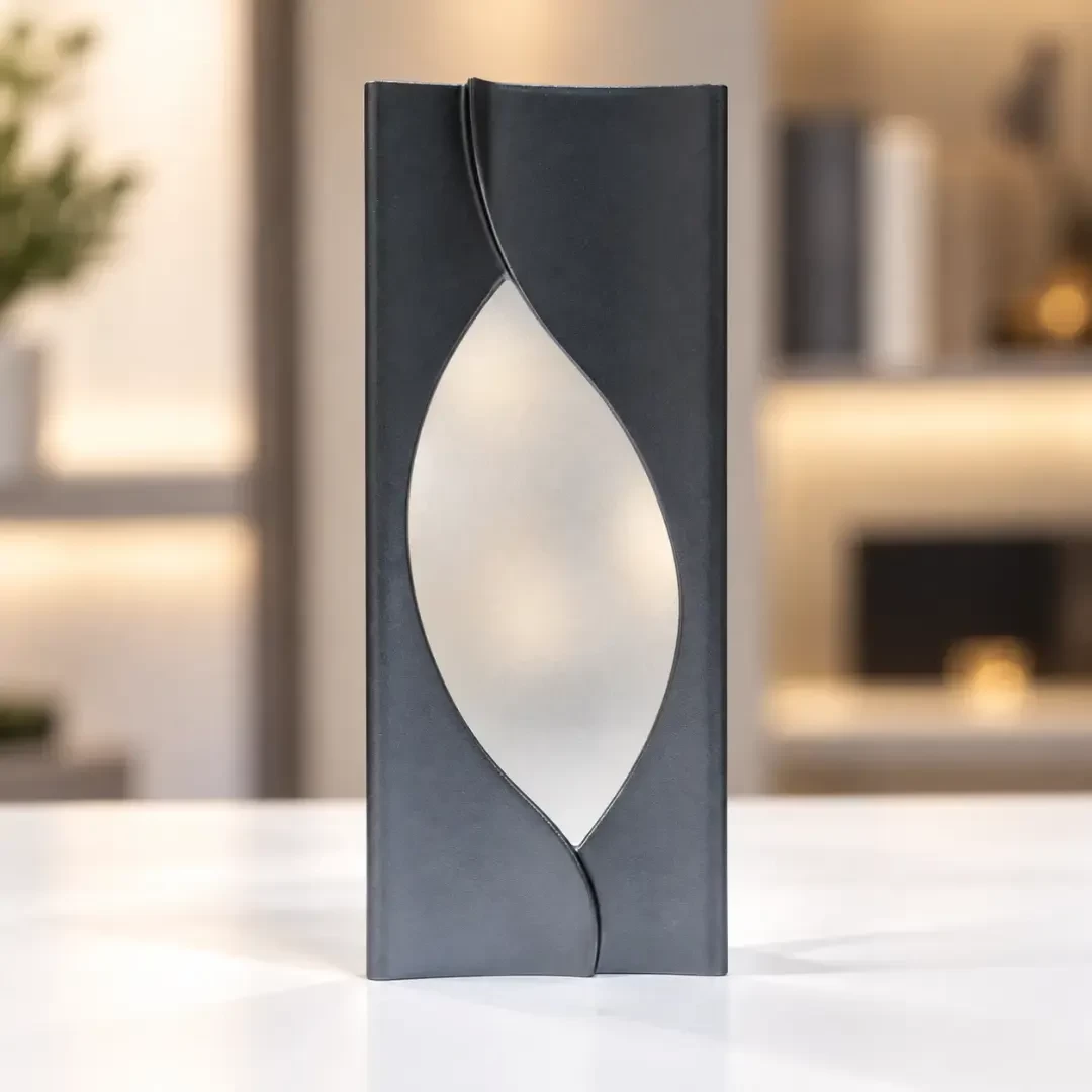 Silver Oval Accent Crystal Award Silver