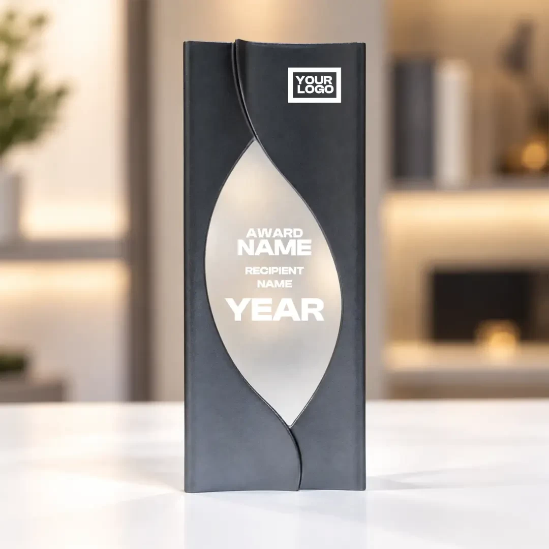 Silver Oval Accent Crystal Award Silver