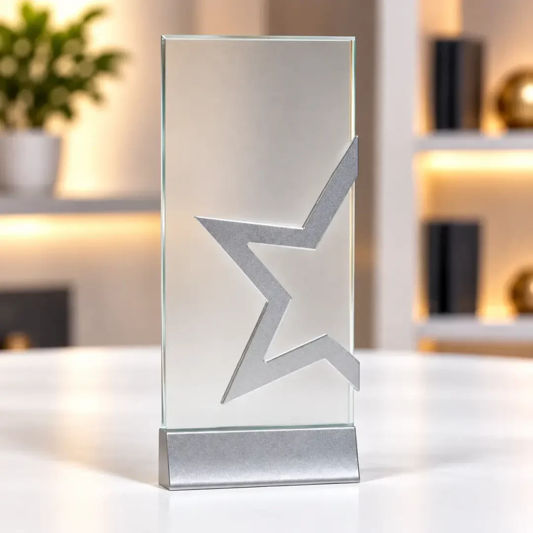 Silver Star Geometric Crystal Award