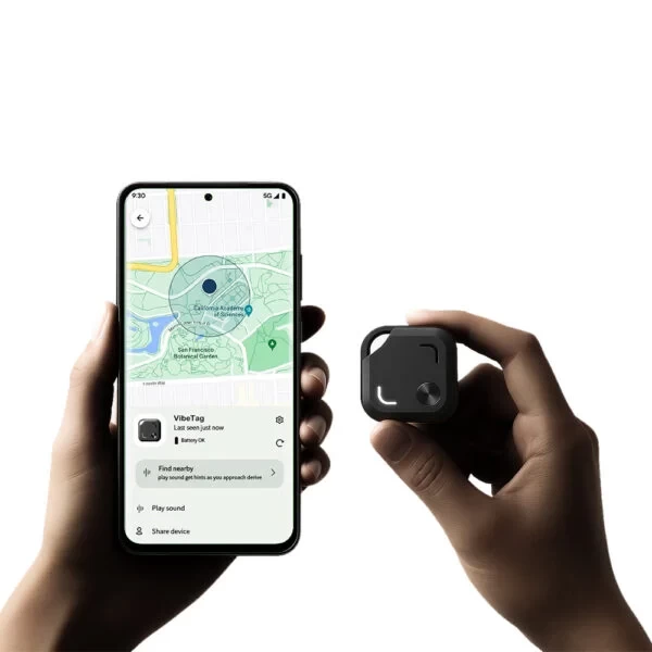VIBE TAG – Sleek Matte Finish Dual Tracking Key Finder with Apple Find My & Google Hub Support, 1-Year Battery Life