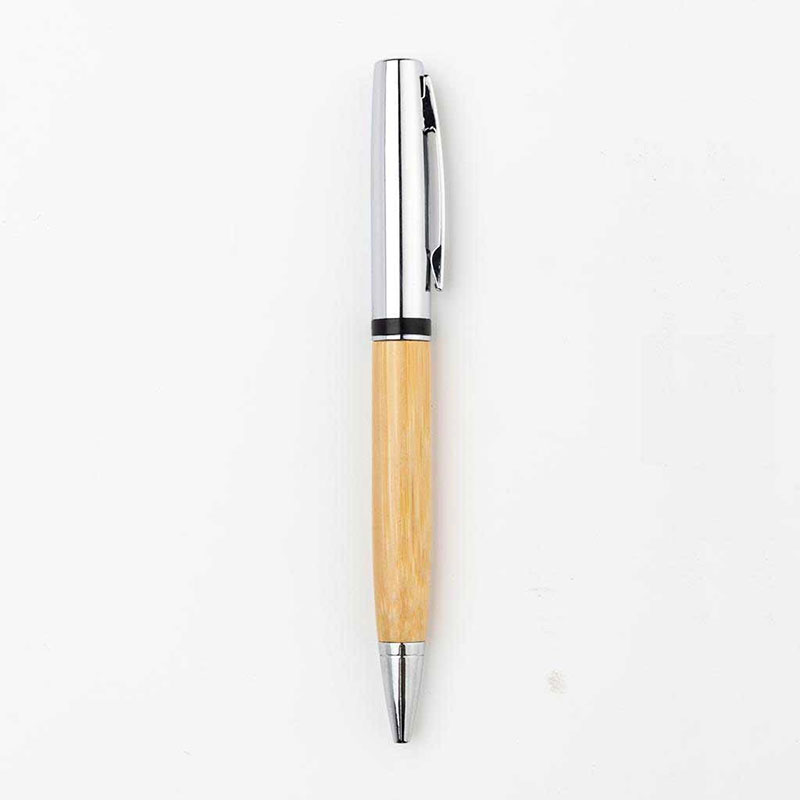 eco-neutral Metal Pen with Bamboo Barrel
