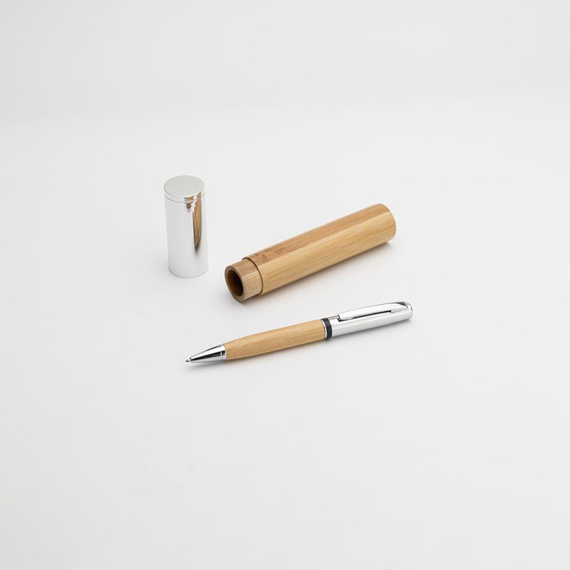 eco-neutral Metal Pen with Bamboo Barrel