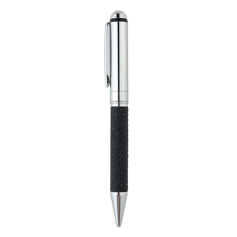 eco-neutral Metal Pen with Recycled Leather Barrel