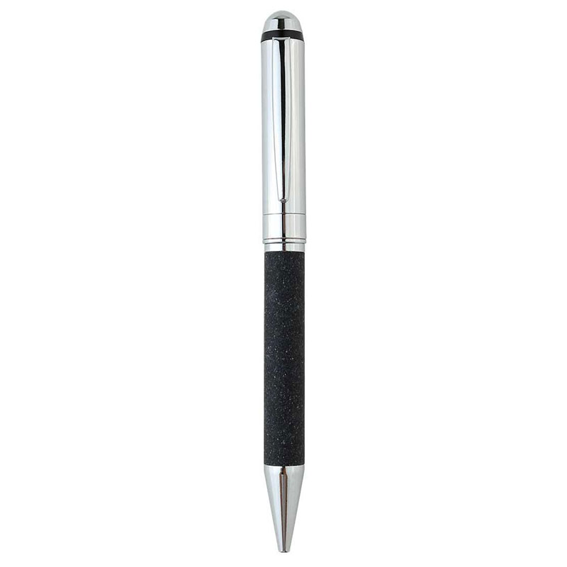 eco-neutral Metal Pen with Recycled Leather Barrel