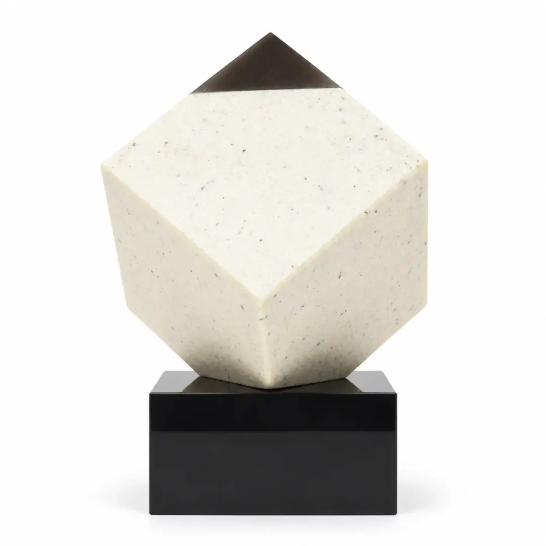 Diamond Corner Crystal Award with Black Base