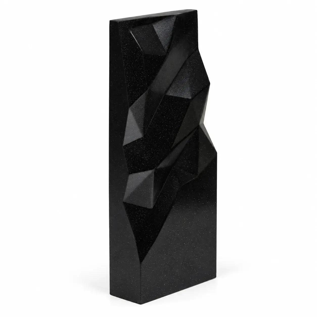 Black Geometric Faceted Crystal Award