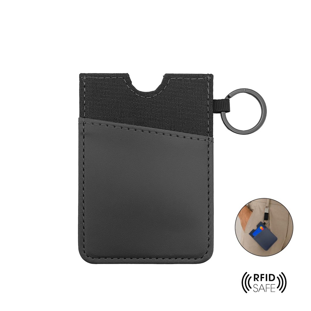 LUGANO - Vertical RFID Cardholder Wallet with Keyring