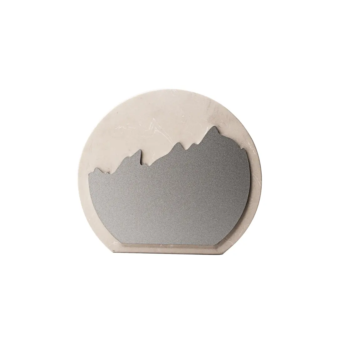 White Stone Plaque Award With Metal Plate