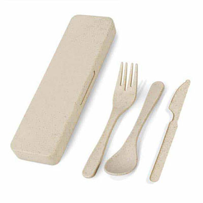 Eco-Neutral 3 Pcs. Wheat Straw Cutlery Set