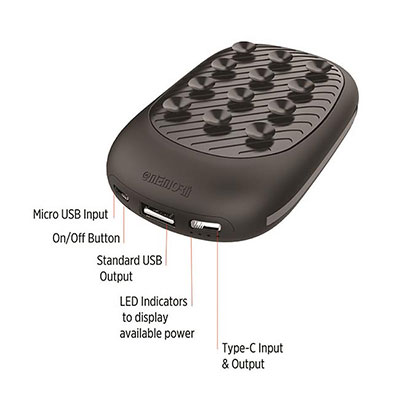Hobro - 10000 MAh Powerbank With Light Up Logo
