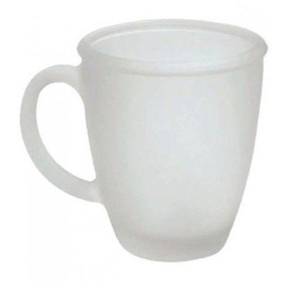 V Shape Frosted Mug - White